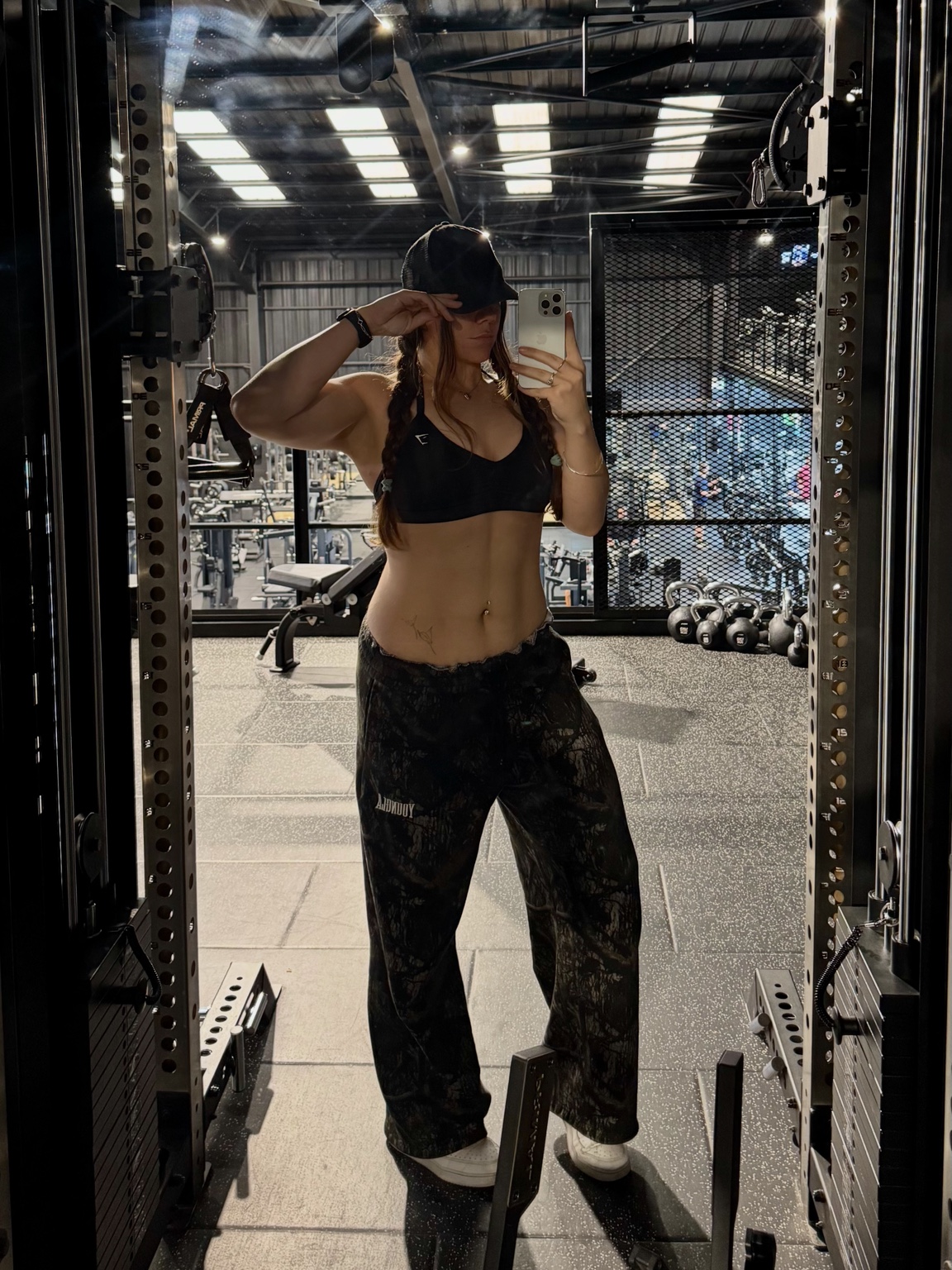 Layla in the gym, ready for a training session